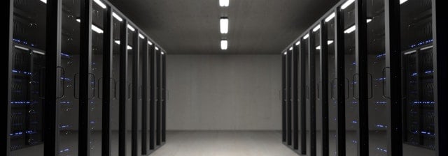 A photograph of a server room 
